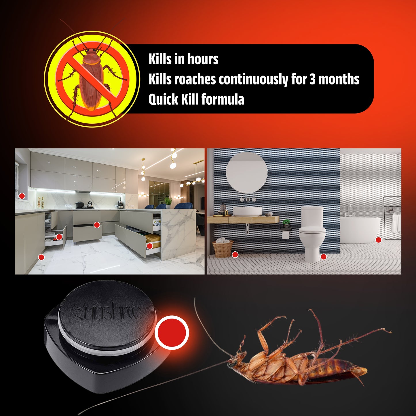 Cockroach killer gel for home strong Natural Cockroach Killer for Kitchens, Bathrooms, and Cabinets, Eco-Friendly Home Remedy for Indoor & Outdoor Cockroach repellent